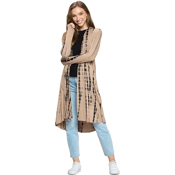 Star Vixen Women's Long Sleeve Open Front Cardigan - Cozy Draped Knit, Hanky Hem, Casual Chic - View #9
