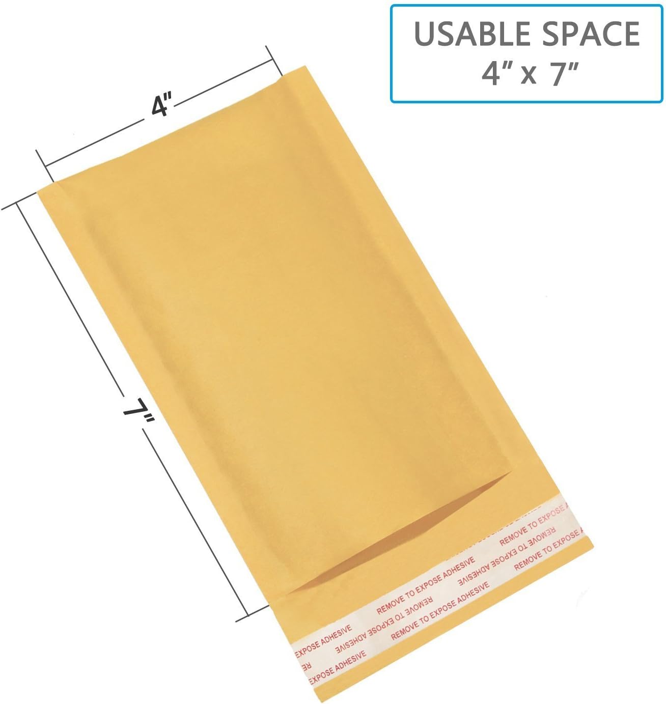 HBlife 4x8 Inches Kraft Bubble Mailers Self Seal Padded Envelopes, Pack of 50 : Office Products