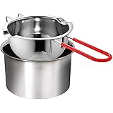 Double Boiler Stainless Steel Pot with Heat Resistant Handle,Large Capacity for Melting Chocolate, Butter, Cheese, Caramel an