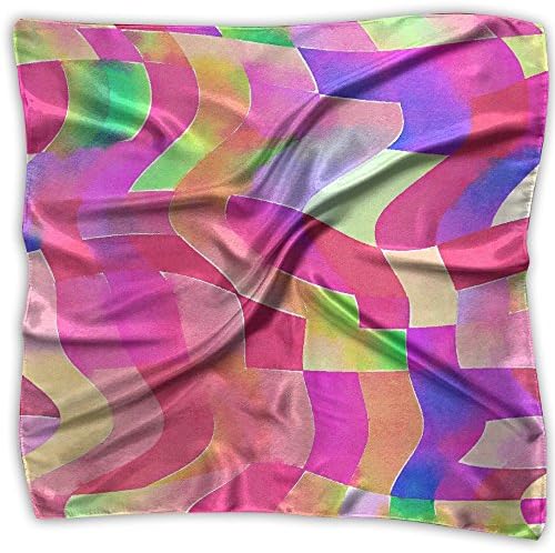 Watercolour Colorful Geometry Women's Silky Neckerchief Large Square Scarf Headdress