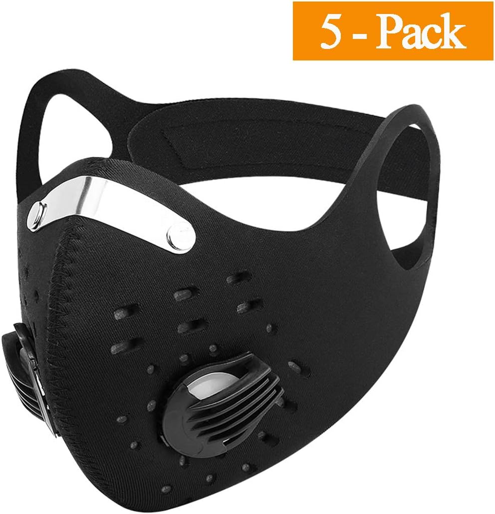 AIDIER Anti-Pollution Mouth Mask With 2 Face Masks Anti-Dust Cycling Mask Activated Carbon Filtration Exhaust Gas Biking Mask PM 2.5 Face Mask for Running Motorcycling Riding and Hiking