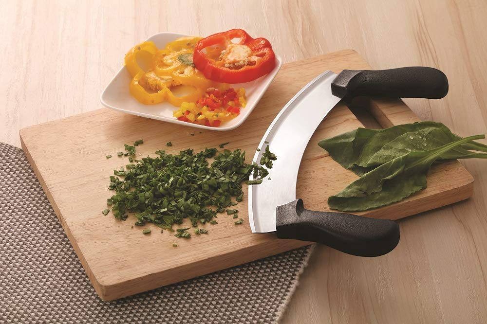 Buy SHOPPERMART Pizza Cutter Meat Mincing Knife Leafy Vegetable Mincing Knife Dual Handle