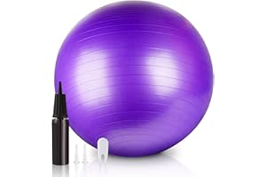 Exercise Ball, Anti-Burst Yoga Ball with Air Pump, 65-75cm Anti-Slip Balance & Stability Ball for Pilates, Balance, Workout, 