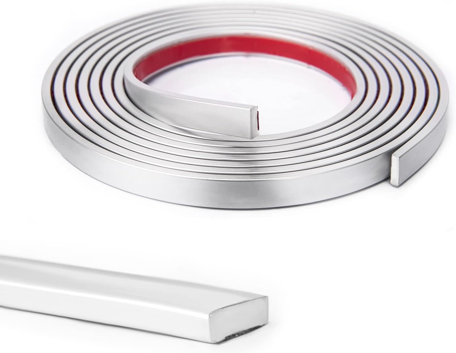 Art3d 10 Ft Self Adhesive Flexible Vinyl Molding Trim for Wall Tile Edges Corner Trim, Kitchen backsplash, Caulk Strip Beading for Laminate Flooring Mirror Frame in Silver