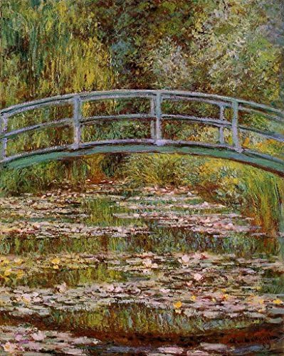 Roya Art-Claude Monet The Water Lily Pond Hand Painted Oil Painting Reproductions On Canvas Impressional Scenery Painting For Home Office Decoration, Size 24"wide x 36"high