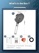 YEAUPE PRO Filter Shower Head 6 Modes Reduces Chlorine High Pressure Φ130mm view 7