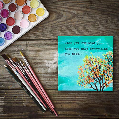 CBTONE 12 Pack Mini Canvas Panels 6 x 6, 100% Small Cotton Canvas Boards for Paintings Craft Drawing Small Acrylics Canvas - Pack of 12 - Thumbnail 5