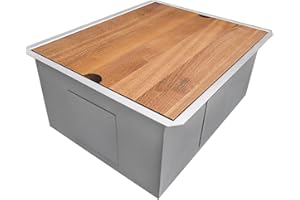 Ruvati 21 x 19 x 12 inch Undermount Deep Laundry Utility Sink - Undermount Workstation Sink- 16 Gauge stainless steel Workstation Laundry Sink with Brushed Finish hides scratches - RVU6321