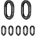 10Pack 3/4 Inch Small Oval Carabiner, Metal Spring Tiny Carabiner Clips for Paracord Keychain Lanyard, Car Key Rings, Dog Tag Clip, Pets Collar Buckles, Purse Keychain Replacement (Black)