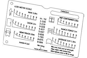 Range Finder Card, Versatile Rangefinder for Hunting, Hunt-R Card, 900m Measurement Slide Rule Tool with 6 Reticles, Suitable