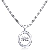 PAVOI 14K Gold Plated Unique Floating Astrology Pendant Necklace for Women - Horoscope Charm Necklace - Dainty Zodiac Gifts