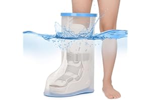 100% Waterproof Extra Wide Leg Cast Cover for Shower with Non-Slip Bottom Reusable Shower Boots Leg Cast Protector for Adult 