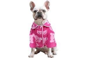 CuteBone Two-Leg Velvet Pet Pajamas Girl Dog Clothes - Soft, Cozy, and Stretchy Boy Pjs for Small, Medium Dogs and Cats Winter Sleepwear Apparel LTP02L