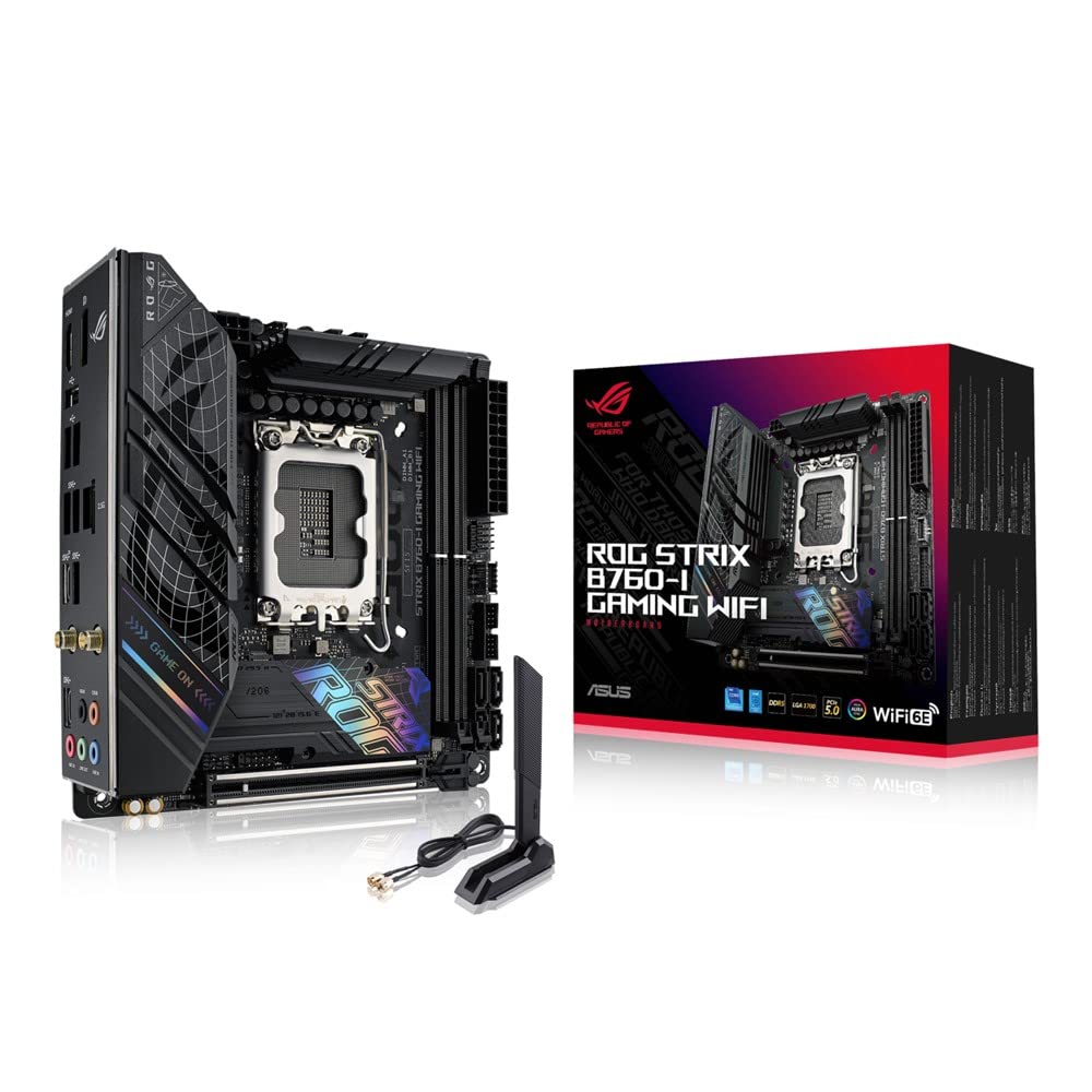 ASUS INTEL 13,12世代 CPU B760-I 搭載 LGA1700 対応 Mini-ITX マザーボード ROG STRIX B760-I GAMING WIFI商品画像