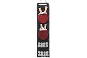 VISEMAN Ping Pong Storage Rack, Table Tennis Racket Holder Wall Mount Organizer for 4 Paddles and Balls