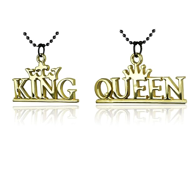 Buy Unique 2 PCS. Gold King & Queen Couple Pendant for His & Her Gold