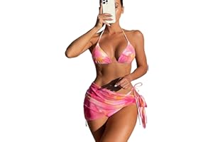 SEDEX Womens High Waisted Bikini Sets Two Piece Color Block Bathing Suits Deep V Neck Tummy Control Swimsuits