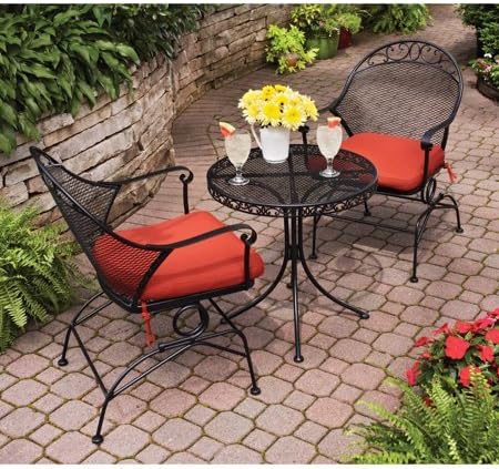 Amazon Com Better Homes And Gardens Bhg Clayton Court Motion Outdoor Bistro Set In Red Garden Outdoor