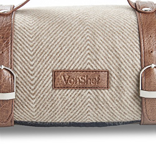 VonShef Picnic Blanket Large 58" x 71" Soft Waterproof Folding Picnic