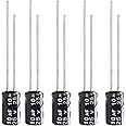 Tnisesm 80Pcs Electrolytic Capacitor 10uF 25V with Aluminum Radial Leads 10UF-25V-4X7