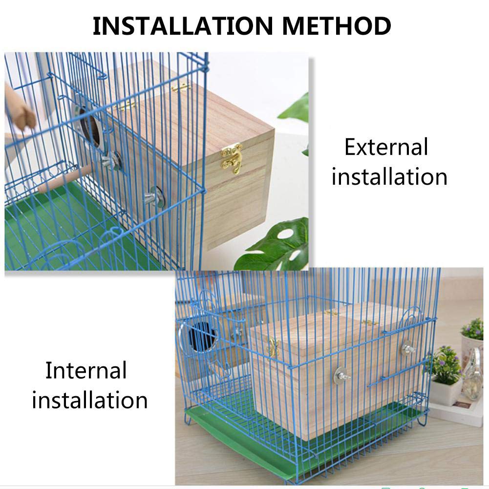 Tfwadmx Parakeet Nesting Box, Bird Nest Breeding Box Cage Wood House