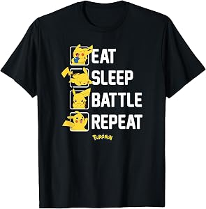 Pokémon - Eat Sleep Battle Repeat Pikachu T-Shirt