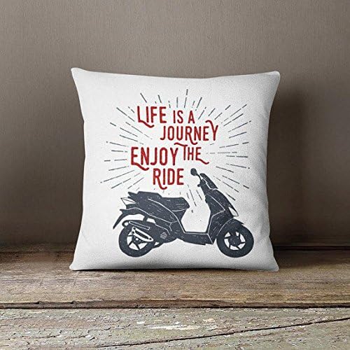 Quote Throw pillow, pillow case cover motivational accent pillow scooty lovers rocking chair cushion adventure pillow road trip pillow