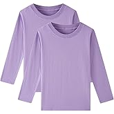 Huata Boys Girls Long Sleeve T-Shirt Unisex Crewneck Tee 2 Packs