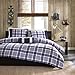 MIZONE Cozy Comforter Set Cabin Lifestyle Plaid Design All Season Bedding Matching Shams, Decorative Pillow, Twin/Twin XL, Elliot Blue