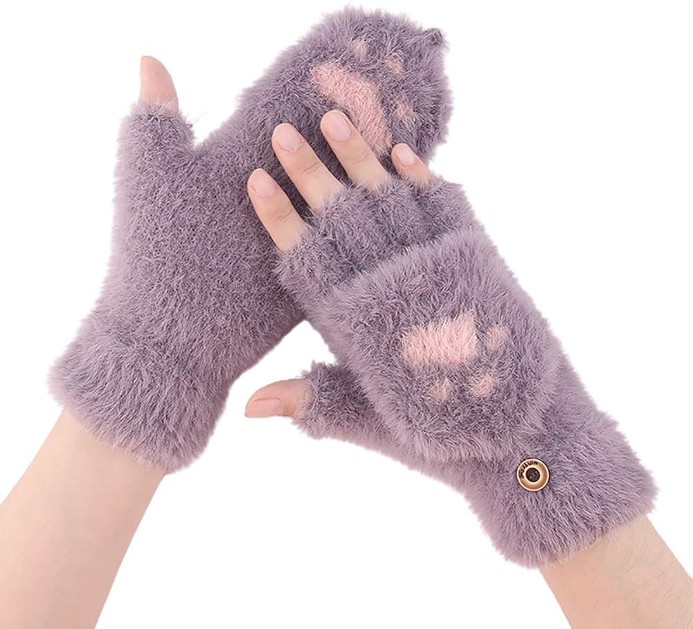 floatofly Winter Gloves Antislip Warm Knitted Gloves,Women Winter Cats
