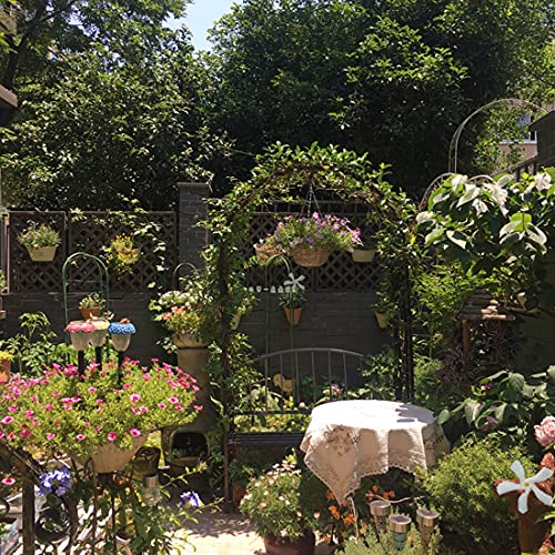Yibcn Pergola aus Metall, Rosenbogen mit Bank, HBT 205 x 114 x 64 cm,Wetterfest Gartendeko Rankgitter Rosensäule… – Bild 8