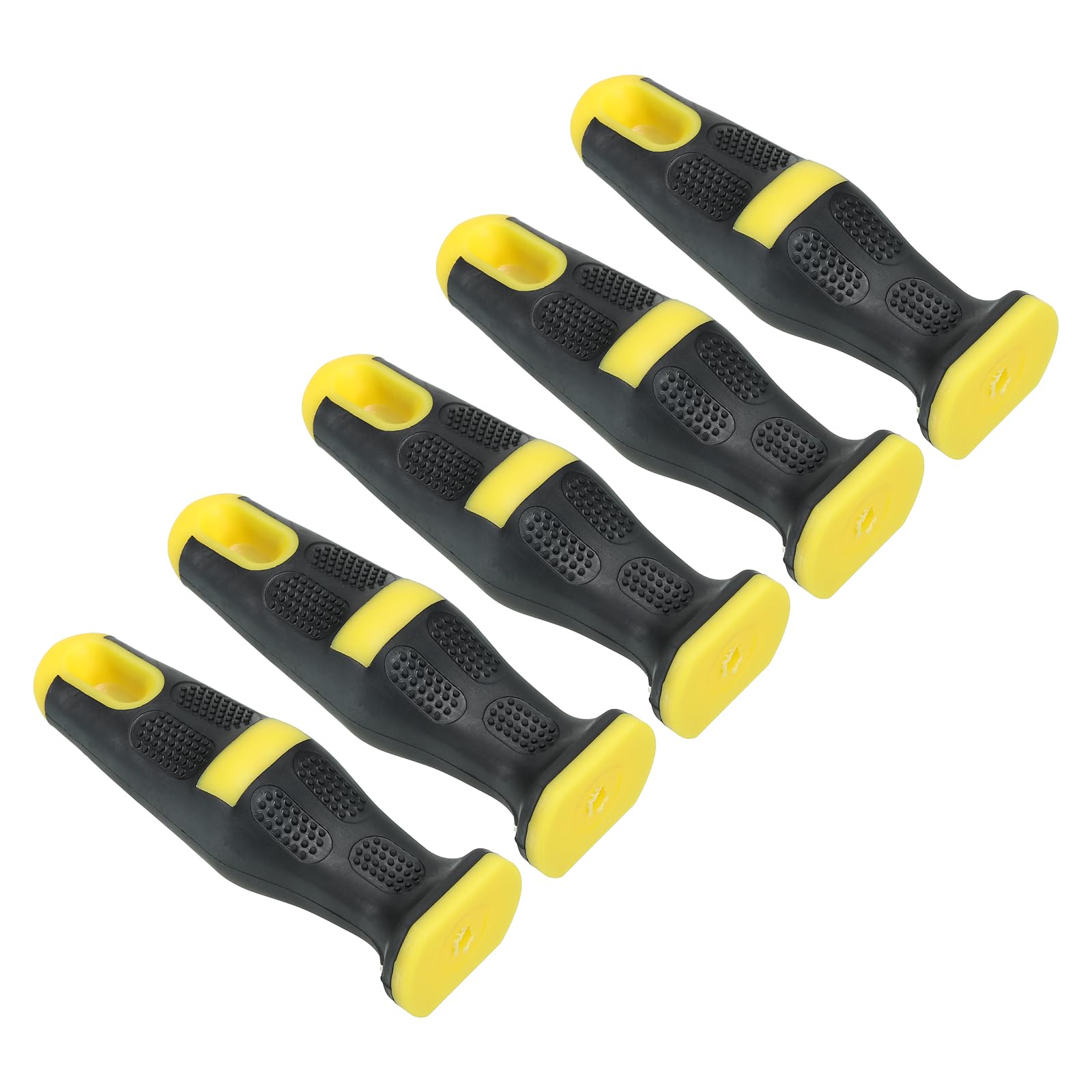 PATIKIL 4.5 Inch Plastic File Handle, 5 Pack File Cutting Tool File Handle Replacement Accessories for 0.22" Diameter File, Black Yellow