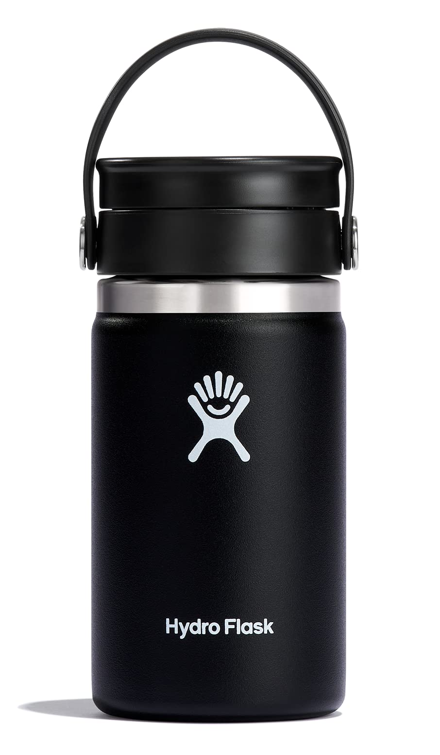 Hydro Flask - Travel Coffee Flask 354 ml (12 oz) - Vacuum Insulated Stainless Steel Travel Mug with Leak Proof Flex Sip Lid - Wide Mouth - Black