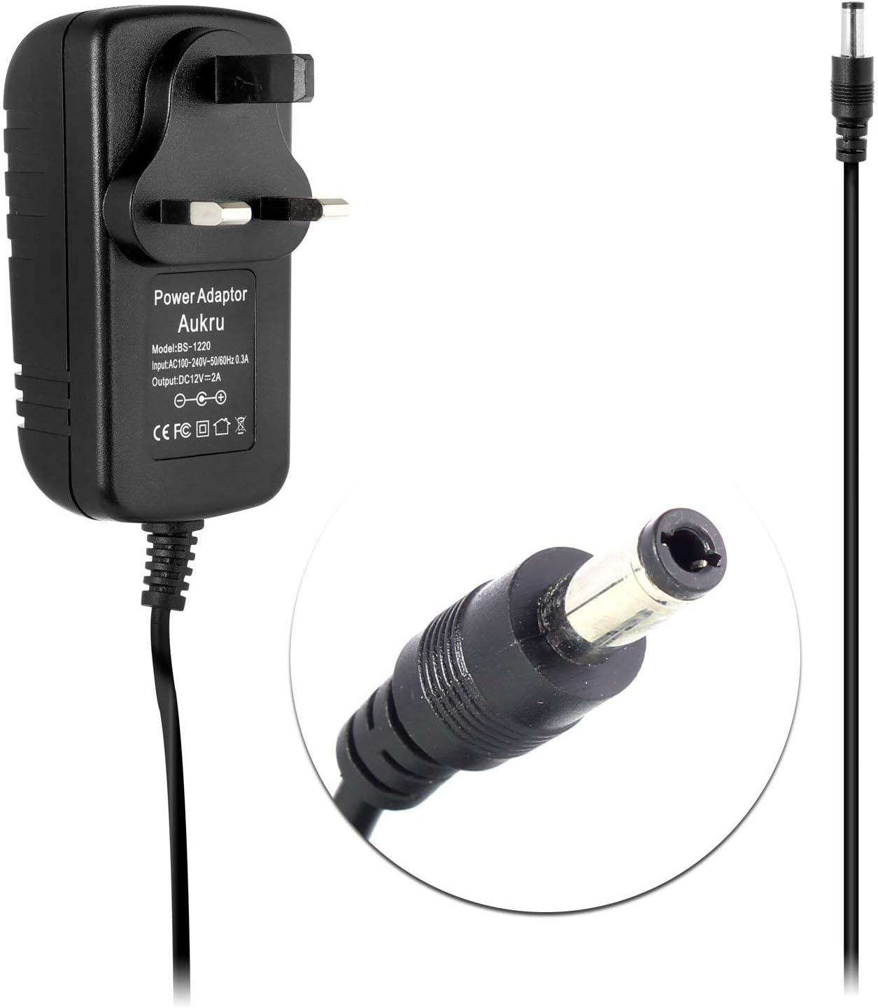 12v 3 Pin UK AC DC Adaptor Adapter Charger Power Supply Power Lead Cable for Erbauer ERB661RDI Bluetooth Radio