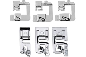 STORMSHOPPING 6 Sizes Rolled Hem Presser Foot, Wide Rolled Hem Foot Set & Narrow Hemmer Foot Set for All Low Shank Snap-On Singer, Brother, Babylock, Euro-Pro, Janome, Kenmore, White, Elna Sewing Machines