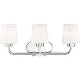 Savoy House 8-4090-3-109 Capra Mid-Century Modern White Opal Glass Bathroom Vanity Wall Light, 3-Light 180 Total Watts, 9" H 