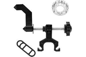 Goktvai Portable Bicycle Wheel Truing Stand, Professional Bike Rim Adjustment Tool with Spoke Wrench Mini Stable Repair Tool for MTB Road Bike Wheel Maintenance (Black)