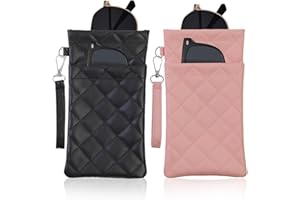 FlyingMage Double Eyeglass Case Soft Dual Glasses Case for Women Men Travel Squeeze Top Sunglasses Cases Eyeglasses Pouch