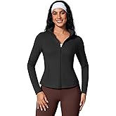 BRXL Women's Workout Jackets Zip Up Track Jacket Slim Fit Athletic Yoga Jackets with Pockets No Thumb Holes