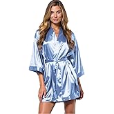 Turquaz Women's Bride Bridesmaids Silky Robe Satin Kimono Robes for Women Lingerie