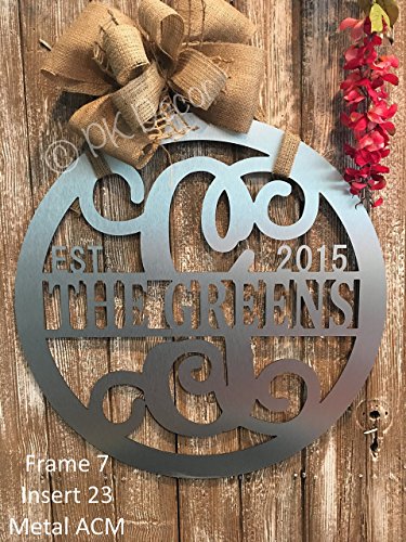 image for PK Decor Personalized Last Name Door Hanger - 24