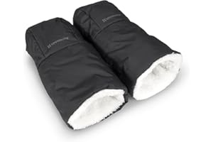 UPPAbaby CozyHandmuff - Easily Attaches to Stroller Handlebars - Ultra-Plush, Weather-Proof Hand Protection - Jake (Charcoal)