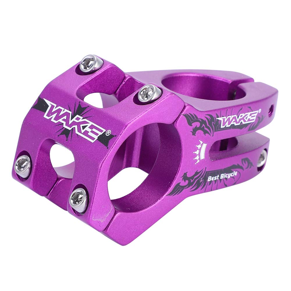 31.8mm Stem, Aluminum Alloy Handlebar Stem Riser for Mountain Road Bike, Purple Bicycle Stem Short BMX Stem