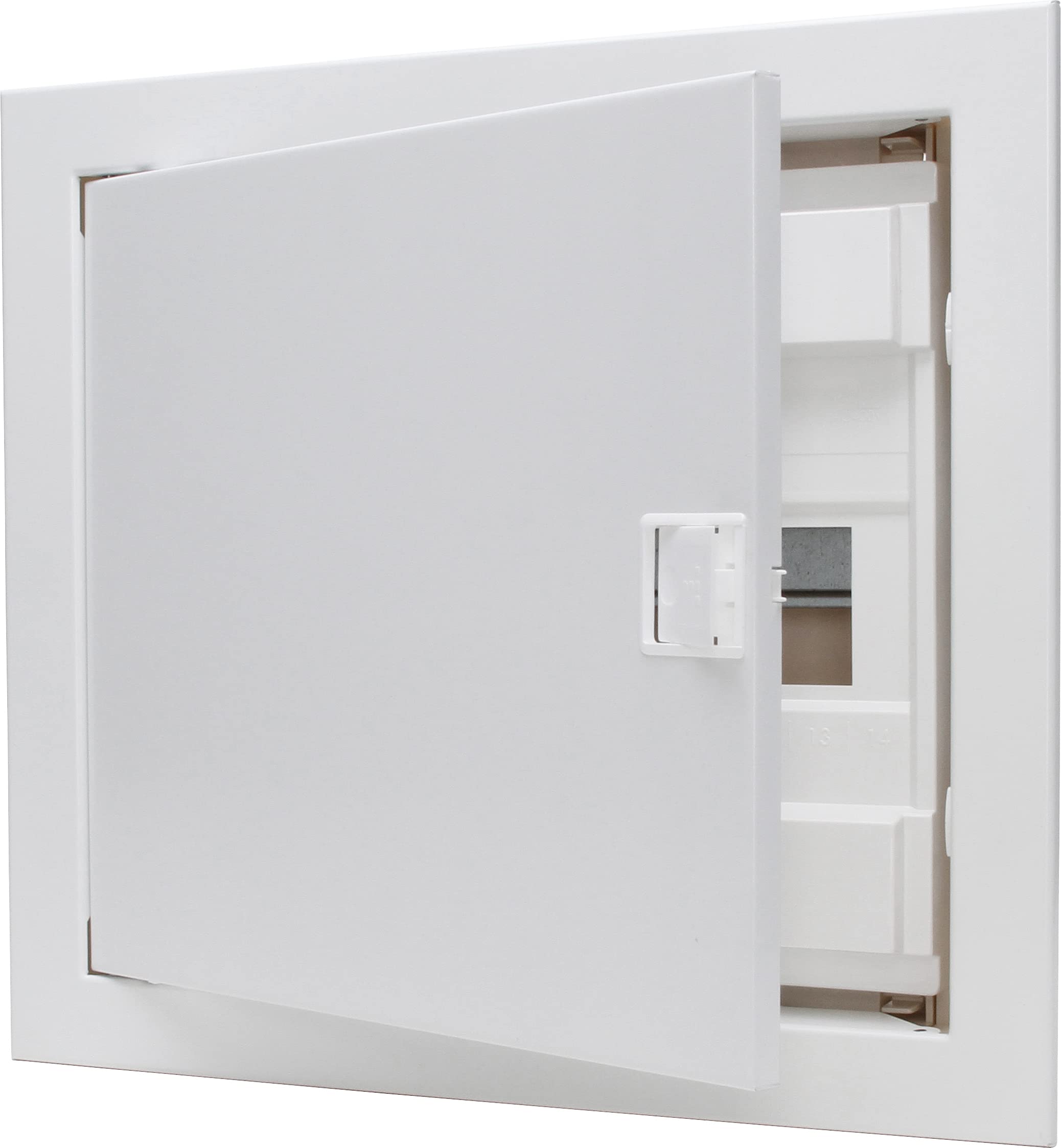 Kopp 340511000 Flush-Mounted and Cavity Wall Distribution Box with Metal Door, 1-Row, White, 1-reihig, 12 Pole