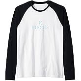 Pisces Zodiac Sign Pisces Constellation Raglan Baseball Tee