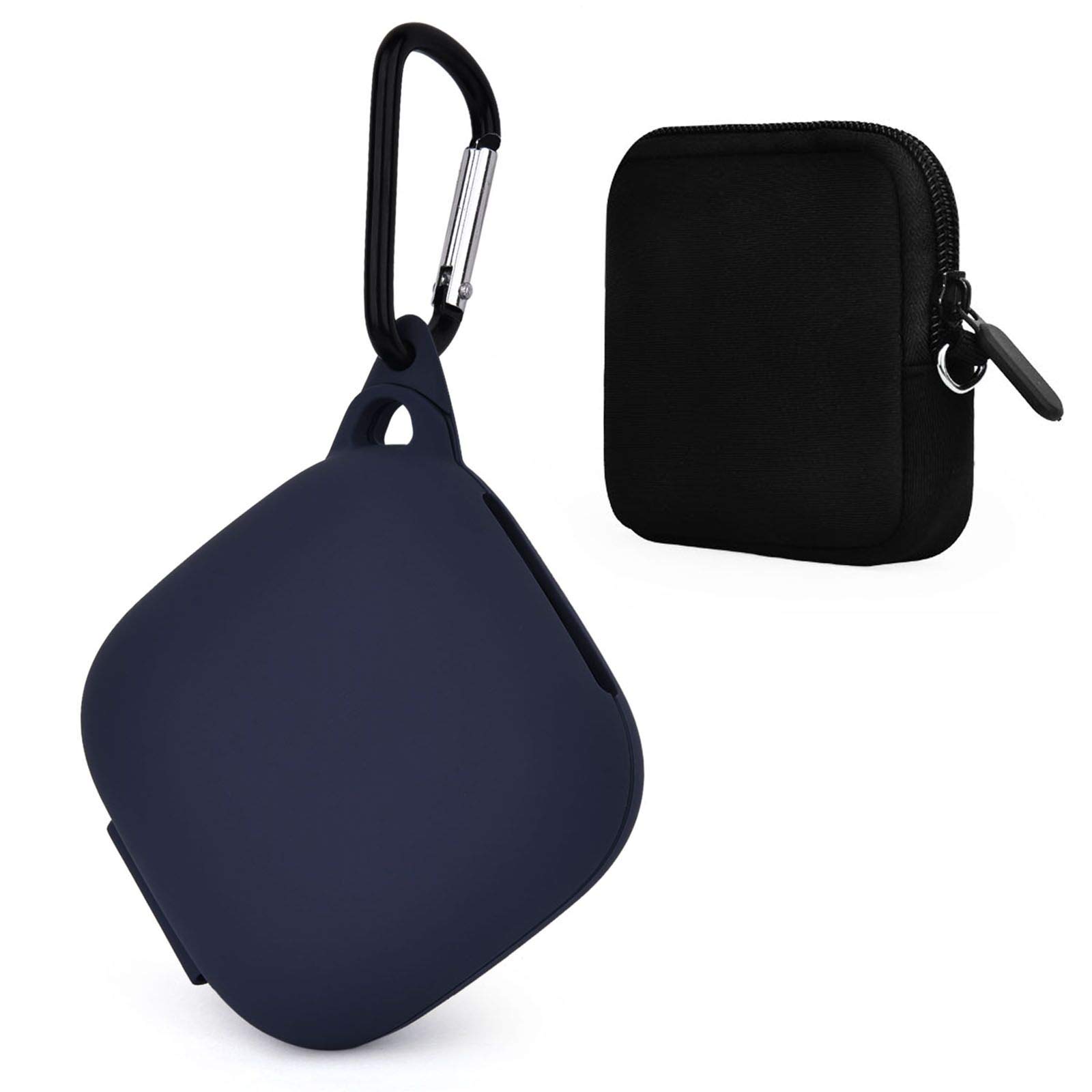 Photo 1 of TOROTOP Case Compatible for Powerbeats Pro, Anti-Lost & Shockproof Silicone Accessory with Keychain, Soft Portable Travel Case (Midnight Blue)