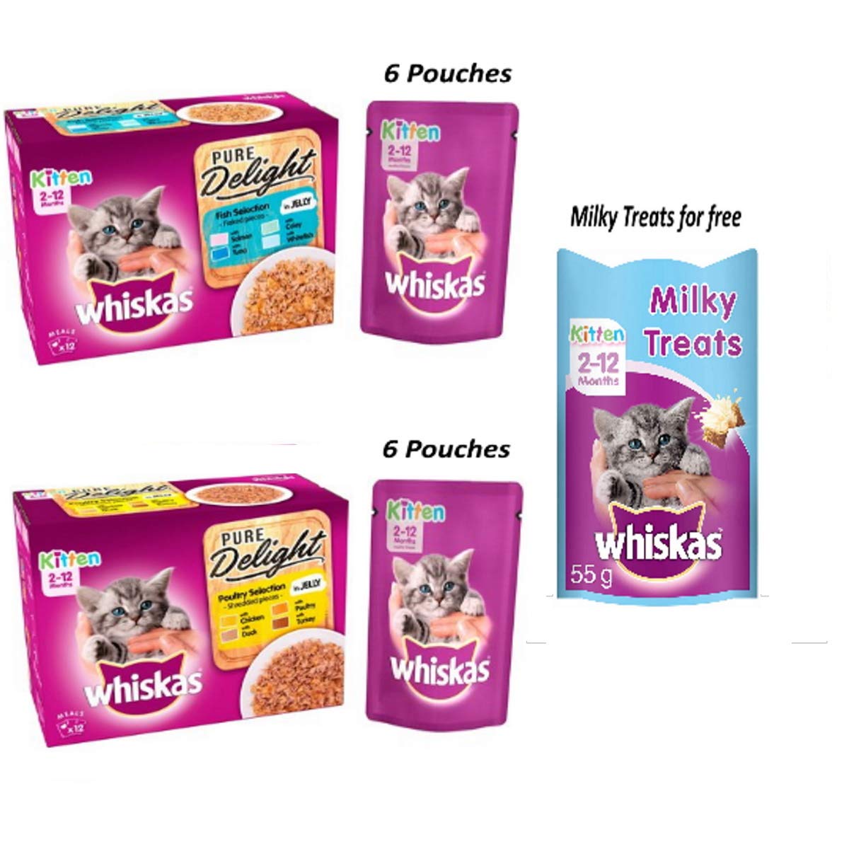whiskas kitten food pouches