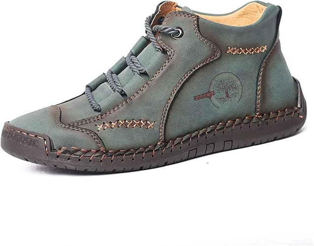 men vintage hand stitching comfort soft leather boots