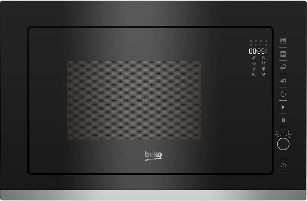 Beko 25L 900W Built-in Microwave with Grill - Black Compact Design
