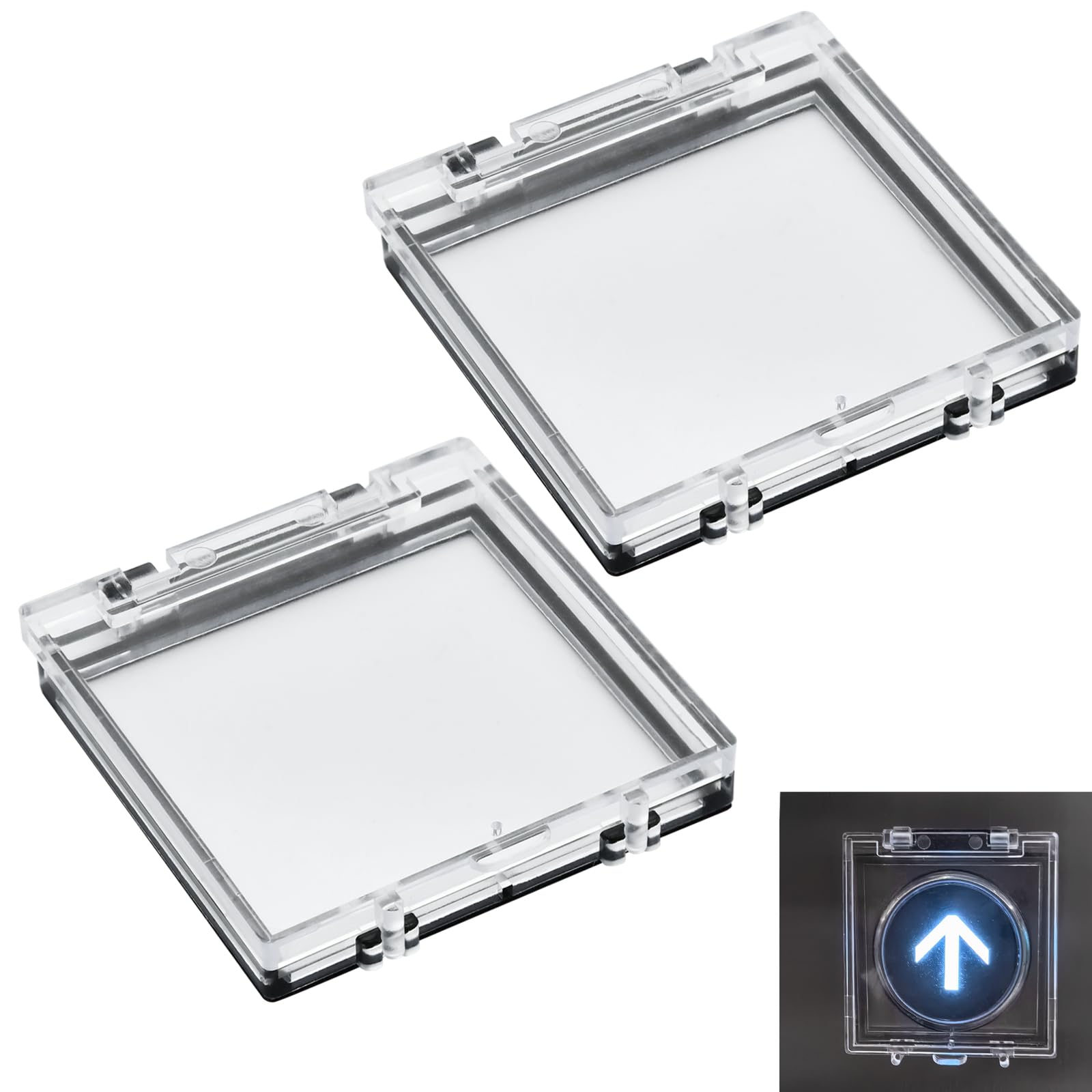 Photo 1 of 2Pcs Power Push Button Switch Cover, Dustproof Safety Button Switch Cover, PC Power Button Cover, Waterproof Protector for Computer Dishwasher